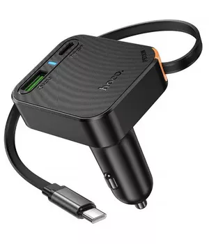 АЗУ Hoco NZ18 Guardian PD65W with retractable cable (1USB-A/2C) Black