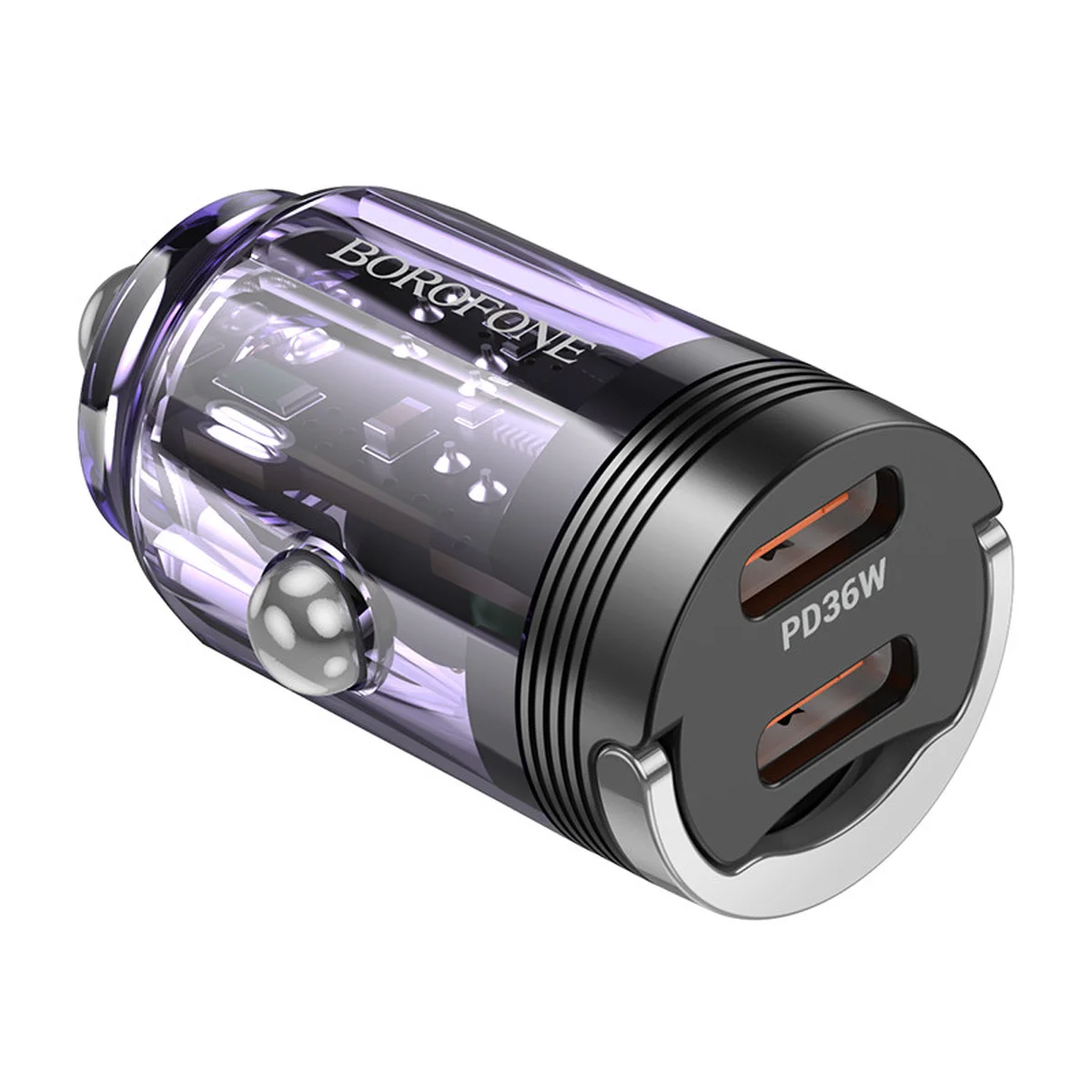 АЗУ Borofone BZ29B Outstanding PD36W (2USB-C) Transparent purple