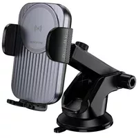 Автодержатель с БЗУ Borofone BH222 Leading 15W (center console) Black / Metal gray