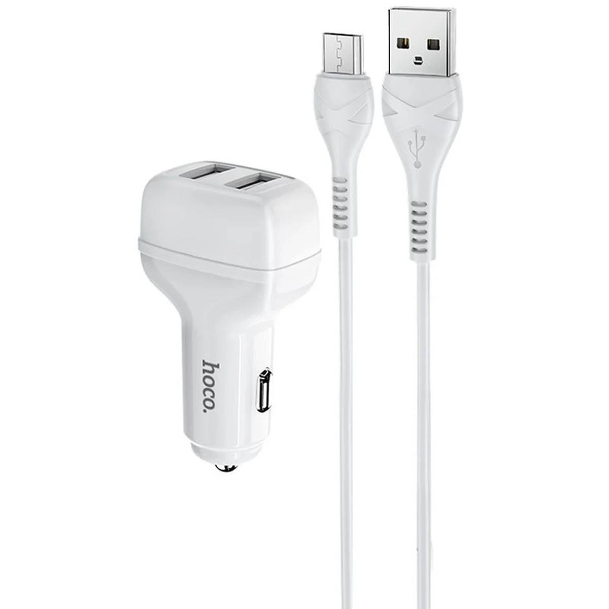 АЗУ Hoco Z36 Leader 2.4A (2USB-A) + кабель USB to MicroUSB Белый