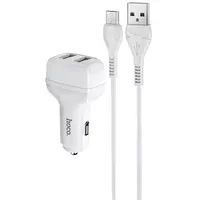 АЗУ Hoco Z36 Leader 2.4A (2USB-A) + кабель USB to MicroUSB Белый