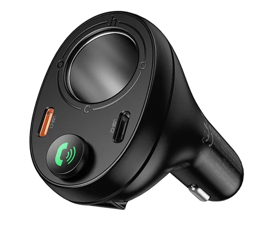 АЗУ FM модулятор Hoco E88 Star cigarette lighter 35W (2USB-C) Black