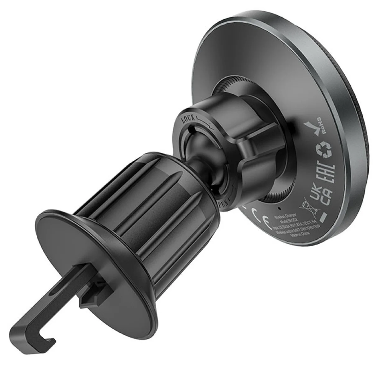 Автодержатель с БЗУ Borofone BH202 Seaside magnetic Metal gray