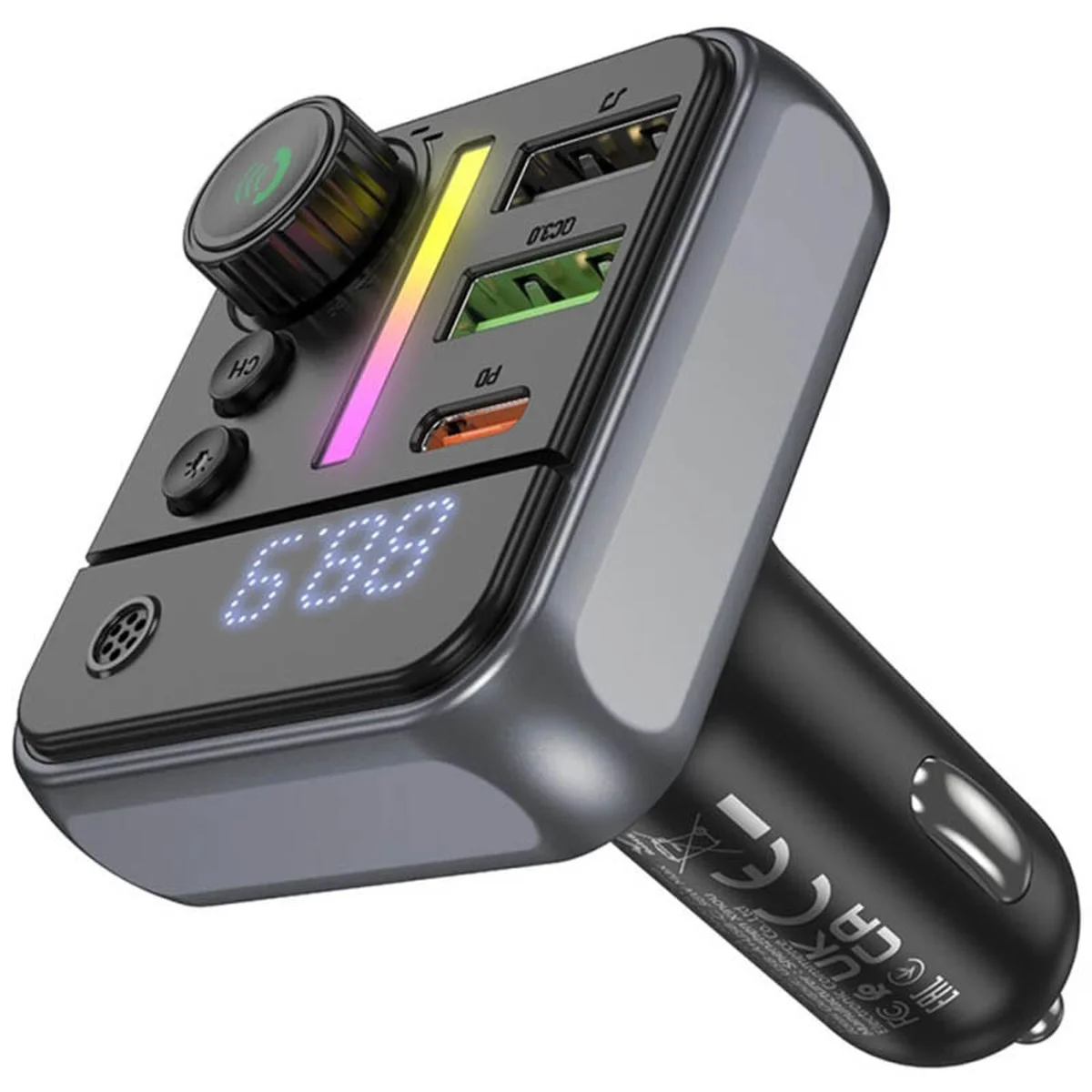 АЗУ FM модулятор Borofone BC50 Ascenso PD20W+QC3.0 18W (2USB-A/1C) Black