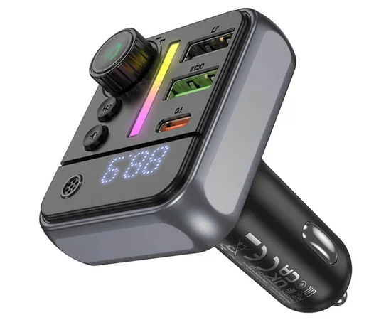 АЗУ FM модулятор Borofone BC50 Ascenso PD20W+QC3.0 18W (2USB-A/1C) Black