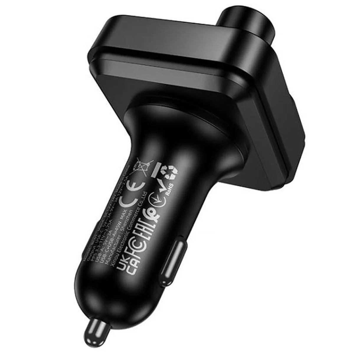 АЗУ FM модулятор Borofone BC61 Ocean 45W (1USB-A/1C) Black