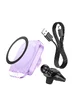 Автодержатель с БЗУ Hoco HW17 Crystal (air outlet) Romantic purple