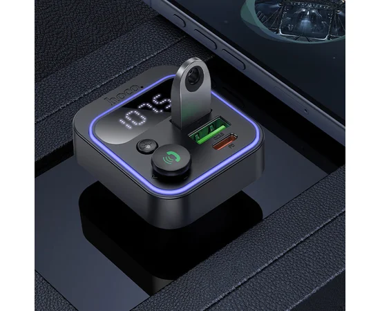 АЗУ FM модулятор Hoco E85 Tiger PD20W+QC3.0 Black