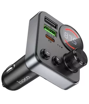 АЗУ FM модулятор Hoco E86 Alegria PD30W+QC3.0 48W (2USB-A/1C) Black