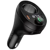 АЗУ FM модулятор Hoco E88 Star cigarette lighter 35W (2USB-C) Black