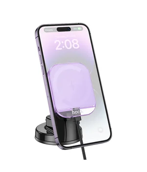 Автоутримувач із БЗУ Hoco HW18 Crystal (center console) Romantic purple