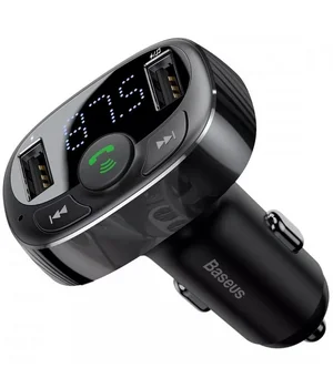 АЗУ FM модулятор Baseus S-09A 10W (2USB-A) (CCMT) Black