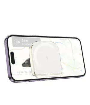 Автотримач із БЗУ Hoco HW17 Crystal (air outlet) White