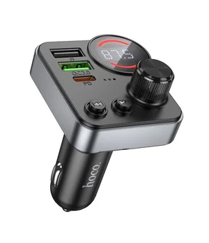 АЗУ FM модулятор Hoco E86 Alegria PD30W+QC3.0 48W (2USB-A/1C) Black