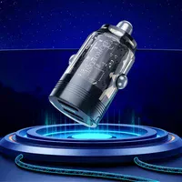 АЗУ Borofone BZ29B Outstanding PD36W (2USB-C) + кабель Type-C to Lightning Transparent black