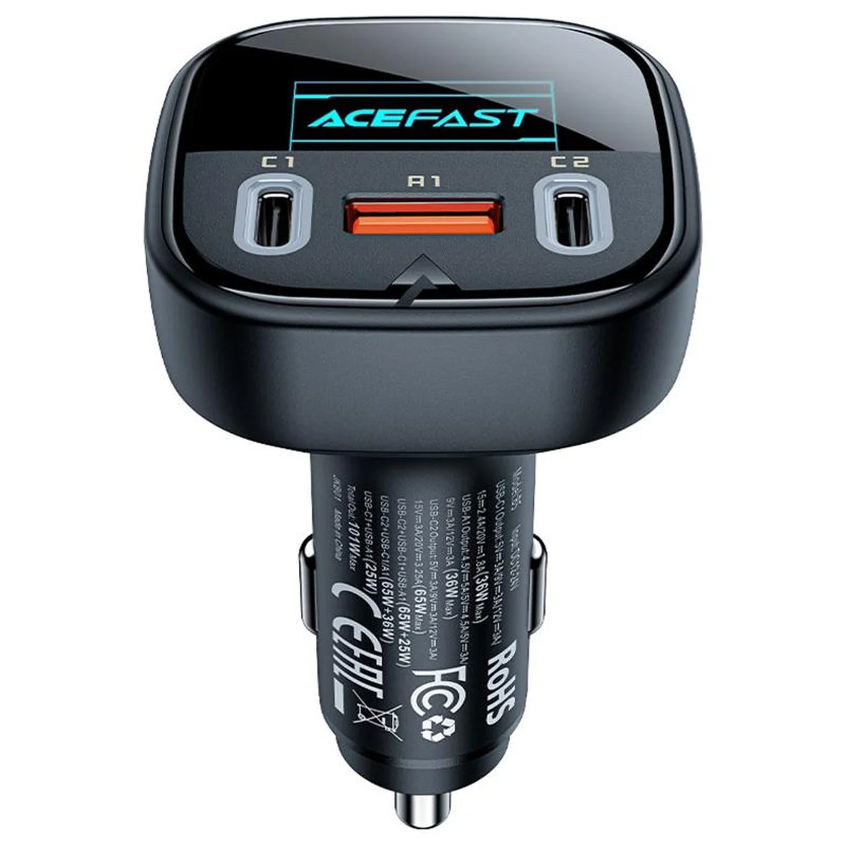 АЗУ Acefast B5 PD36W+QC4.0 101W (1USB-A/2C) Black