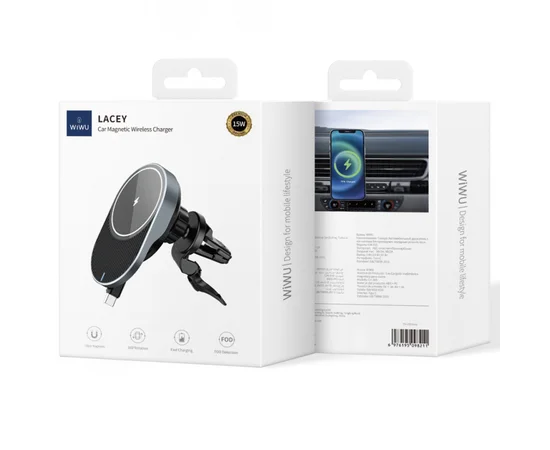 Автоутримувач із БЗУ WIWU CH-315 Gray