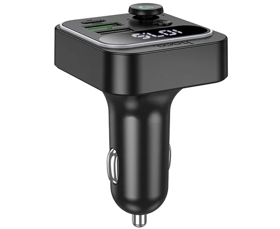 АЗУ FM модулятор Hoco E85 Tiger PD20W+QC3.0 Black