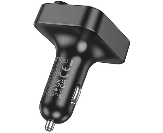 АЗУ FM модулятор Hoco E85 Tiger PD20W+QC3.0 Black