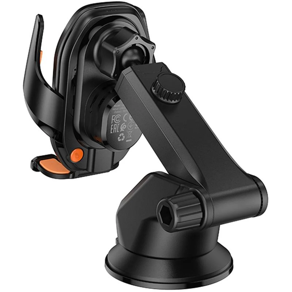 Автотримач із БЗУ Hoco HW34 Blue whale 3-axis linkage wireless 15W (center console) Black