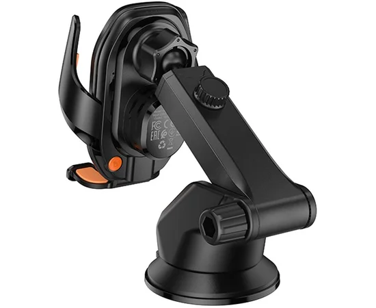 Автодержатель с БЗУ Hoco HW34 Blue whale 3-axis linkage wireless 15W (center console) Black