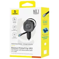АЗУ Baseus PrimeTrip VR2 30W with retractable cable (2USB-C) (C0206401) Cosmic Black