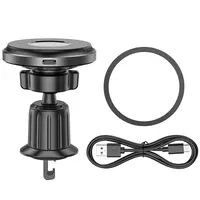 Автодержатель с БЗУ Borofone BH202 Seaside magnetic Metal gray