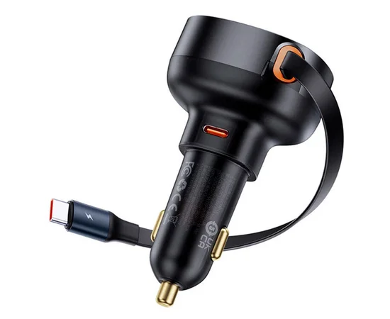АЗУ Baseus Enjoyment Pro 60W (1USB-C) + выдвижной кабель Type-C (C00057802111-01) Cluster Black