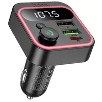 АЗУ FM модулятор Hoco E85 Tiger PD20W+QC3.0 Black