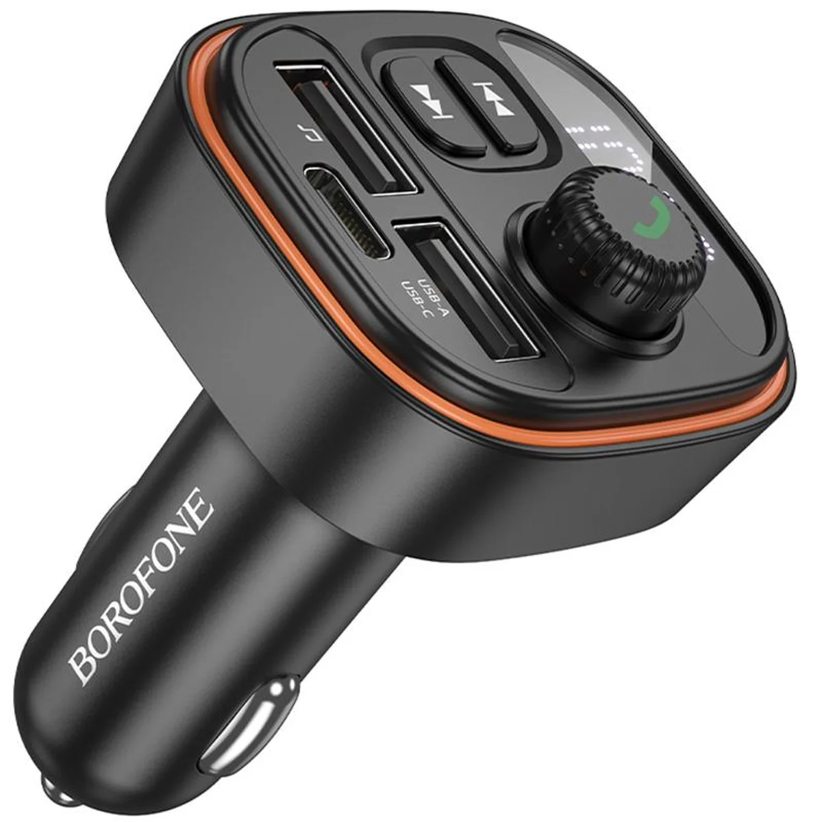 АЗУ FM модулятор Borofone BC59 Heroic (2USB-A/1C) Black