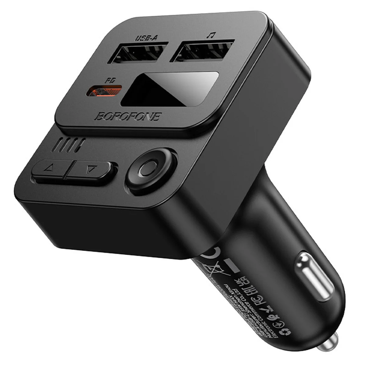 АЗУ FM модулятор Borofone BC60 Hero 35W (2USB-A/1C) Black