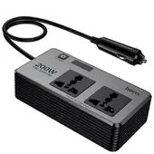 АЗУ инвертор Hoco Z66 New PD66W+QC3.0 (2USB-A/1C/2xSocket) (0.5m) Black