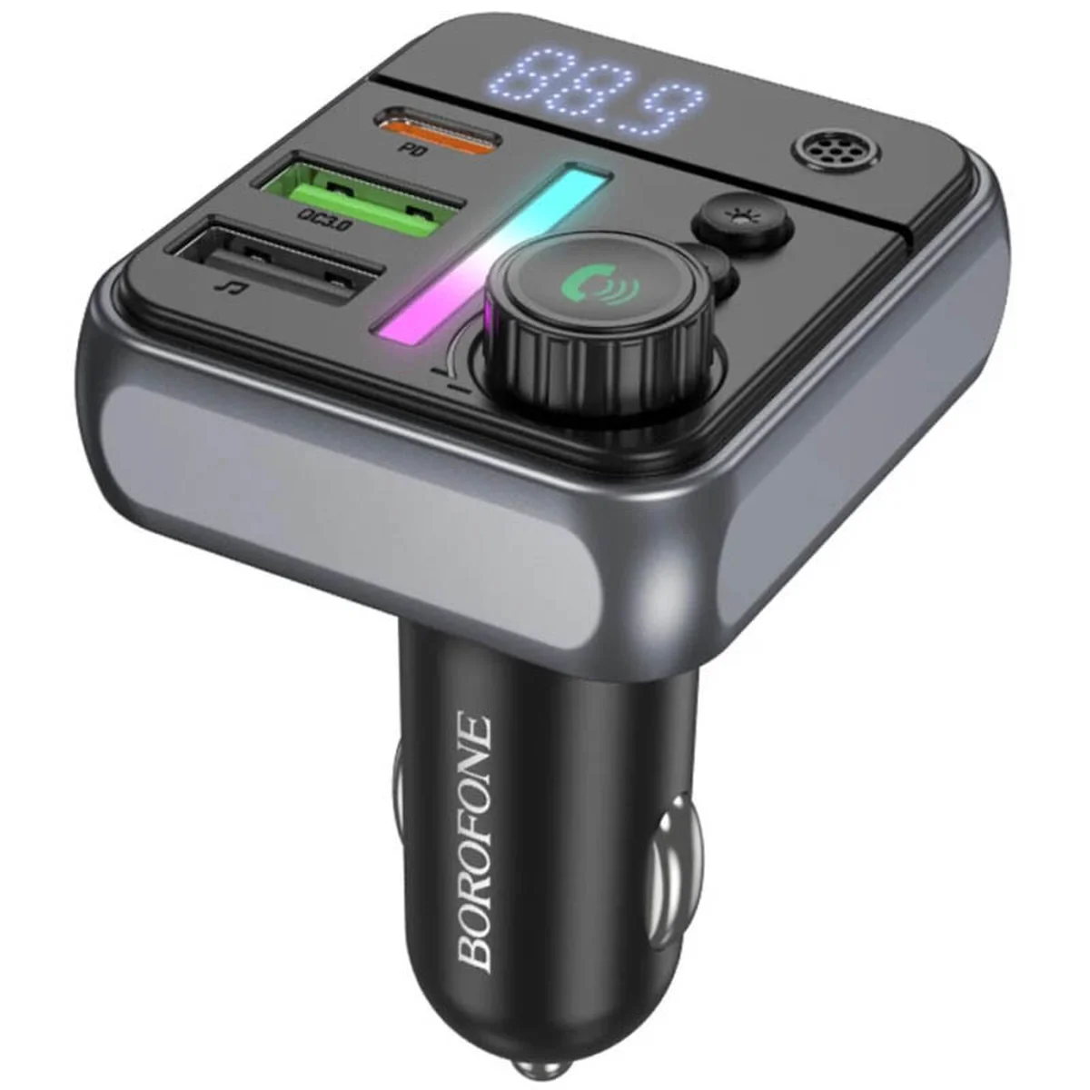 АЗУ FM модулятор Borofone BC50 Ascenso PD20W+QC3.0 18W (2USB-A/1C) Black