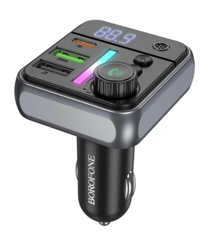 АЗУ FM модулятор Borofone BC50 Ascenso PD20W+QC3.0 18W (2USB-A/1C) Black