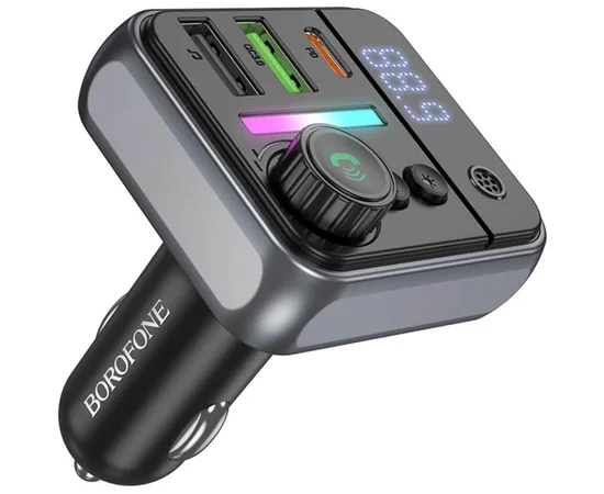 АЗУ FM модулятор Borofone BC50 Ascenso PD20W+QC3.0 18W (2USB-A/1C) Black