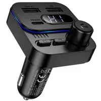 АЗУ FM модулятор Borofone BC61 Ocean 45W (1USB-A/1C) Black