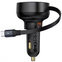 АЗУ Baseus Enjoyment Pro PD60W+QC3.0 with retractable cable (1USB-A/1C) (C000578) Cluster Black