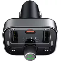 АЗУ FM модулятор Baseus S-09 Pro Series 18W (2USB-A/1C) (C10762200113) Cluster Black
