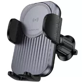 Автодержатель с БЗУ Borofone BH221 Path 15W (air outlet) Black / Metal gray