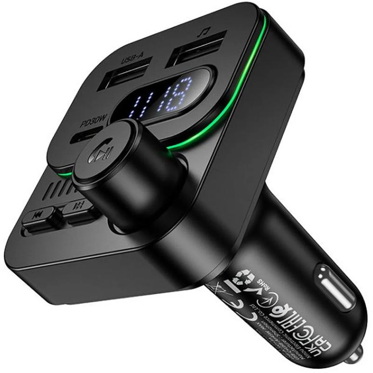 АЗУ FM модулятор Borofone BC61 Ocean 45W (1USB-A/1C) Black