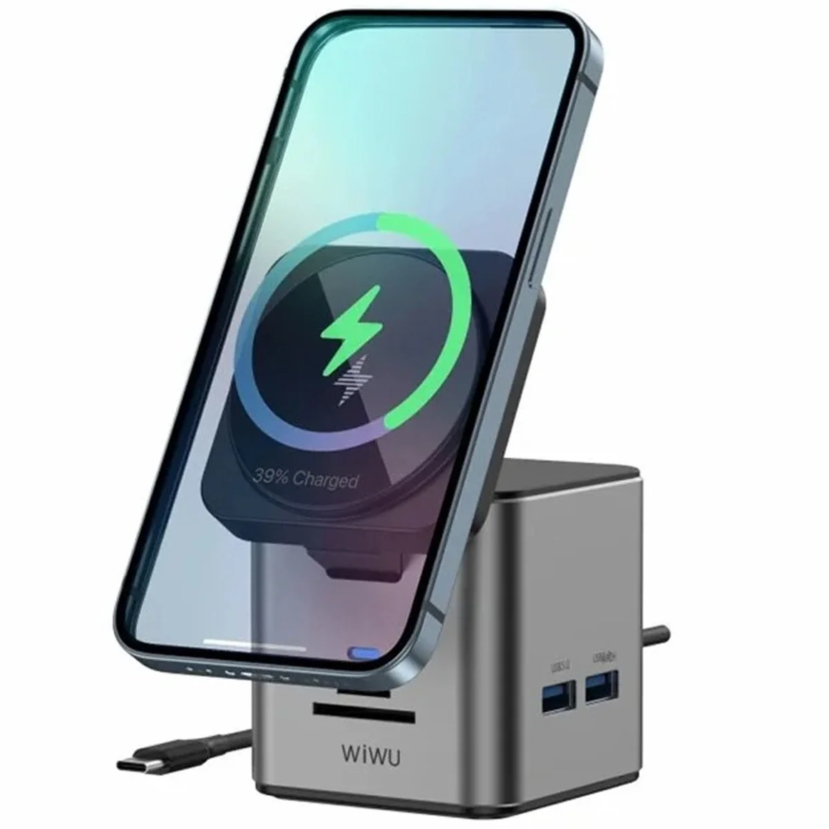 БЗУ + HUB WIWU Wi-W025 Cub 9in1 USB-C Gray
