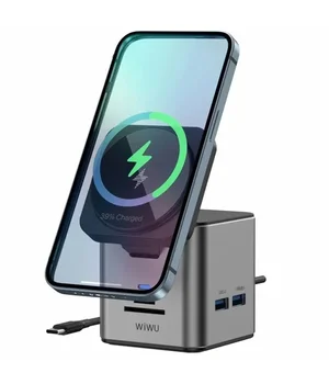 БЗУ + HUB WIWU Wi-W025 Cub 9in1 USB-C Gray БЗУ + HUB WIWU Wi-W025 Cub 9in1 USB-C Gray