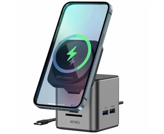 БЗУ + HUB WIWU Wi-W025 Cub 9in1 USB-C Gray