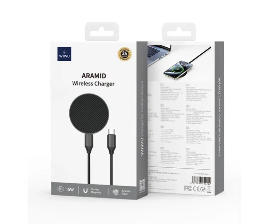 БЗУ WIWU Wi-W034 Kevlar Wireless Charger Black