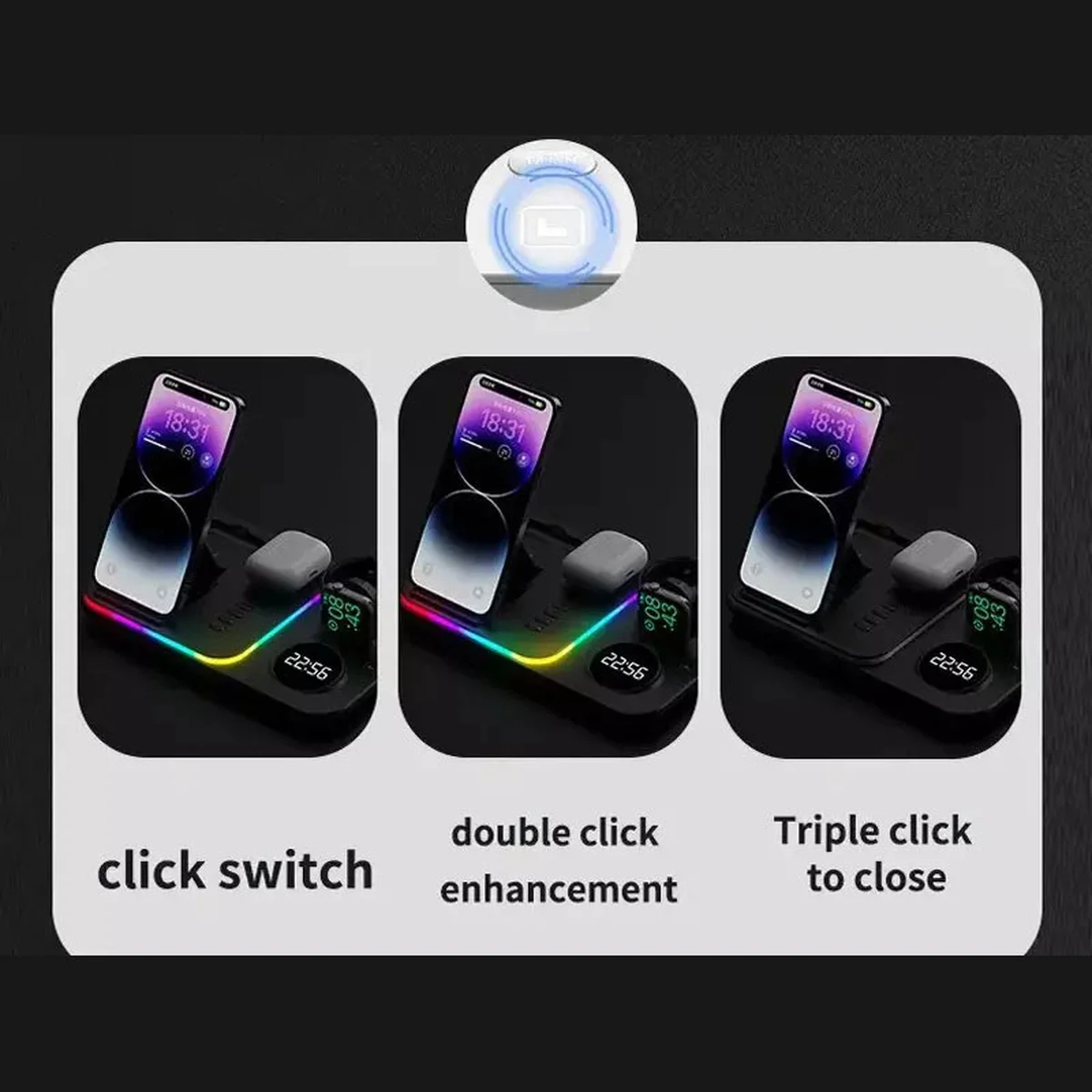 БЗУ + часы A82 4in1 Black