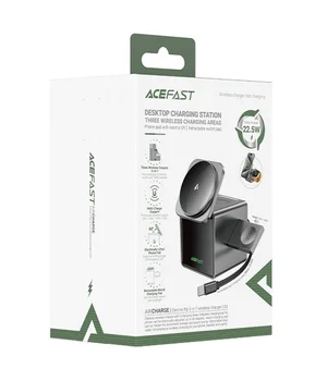 БЗУ Acefast E34 desktop 3in1 15W Gray