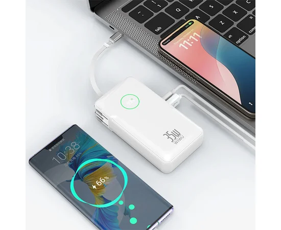 Портативное ЗУ Power Bank WIWU Wi-P049 PD20W with cable 10000 mAh White