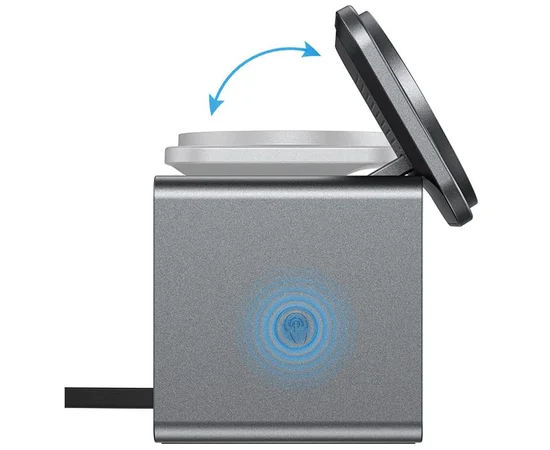 БЗУ Acefast E34 desktop 3in1 15W Gray