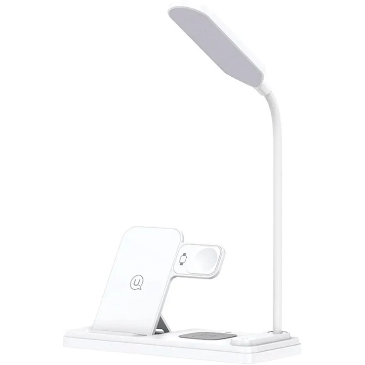 БЗУ Usams US-CD195 15W 4in1 Wireless Charging Holder With Table Lamp White