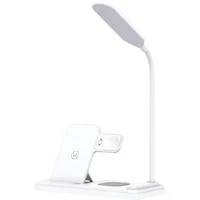 БЗУ Usams US-CD195 15W 4in1 Wireless Charging Holder With Table Lamp White